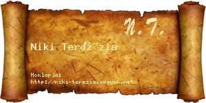 Niki Terézia névjegykártya